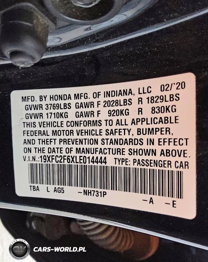 2020 Honda Civic Lx VIN:19XFC2F6XLE014444 - 12
