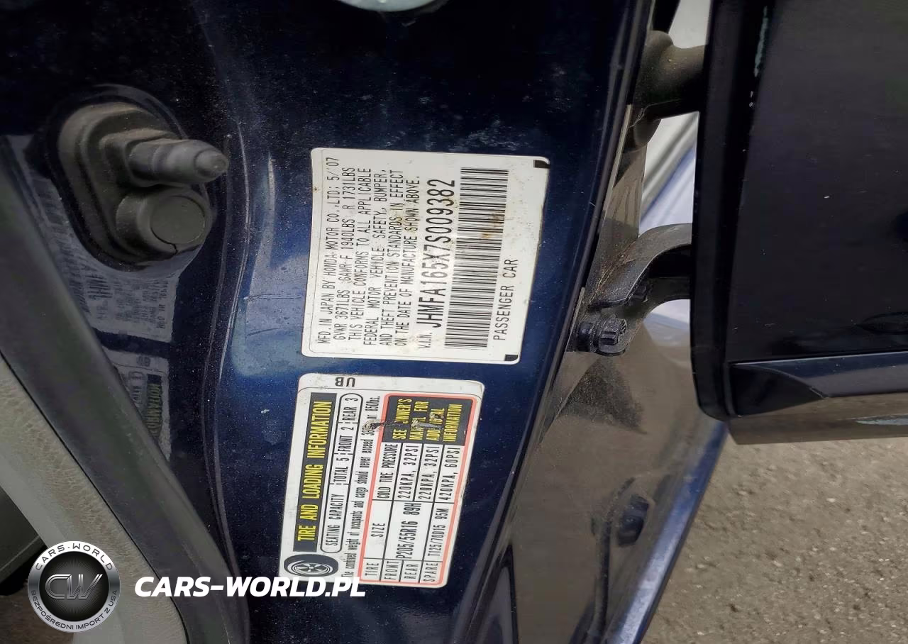 2007 Honda Civic Lx VIN:JHMFA165X7S009382 - 12