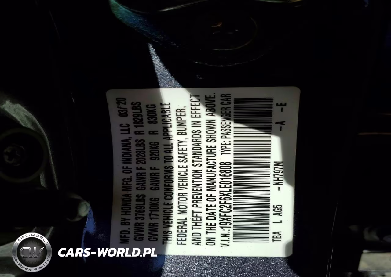 2020 Honda Civic Lx VIN:19XFC2F6XLE016808 - 12