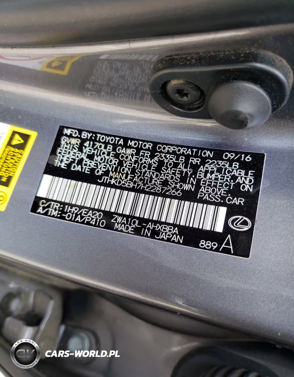 2017 Lexus Ct 200 VIN:JTHKD5BH7H2287266 - 10
