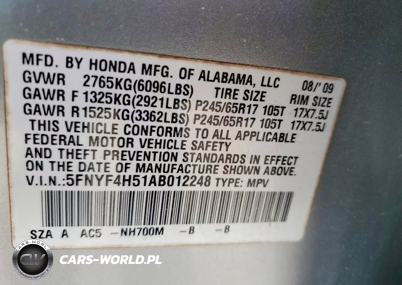 2010 Honda Pilot VIN:5FNYF4H51AB012248 - 13