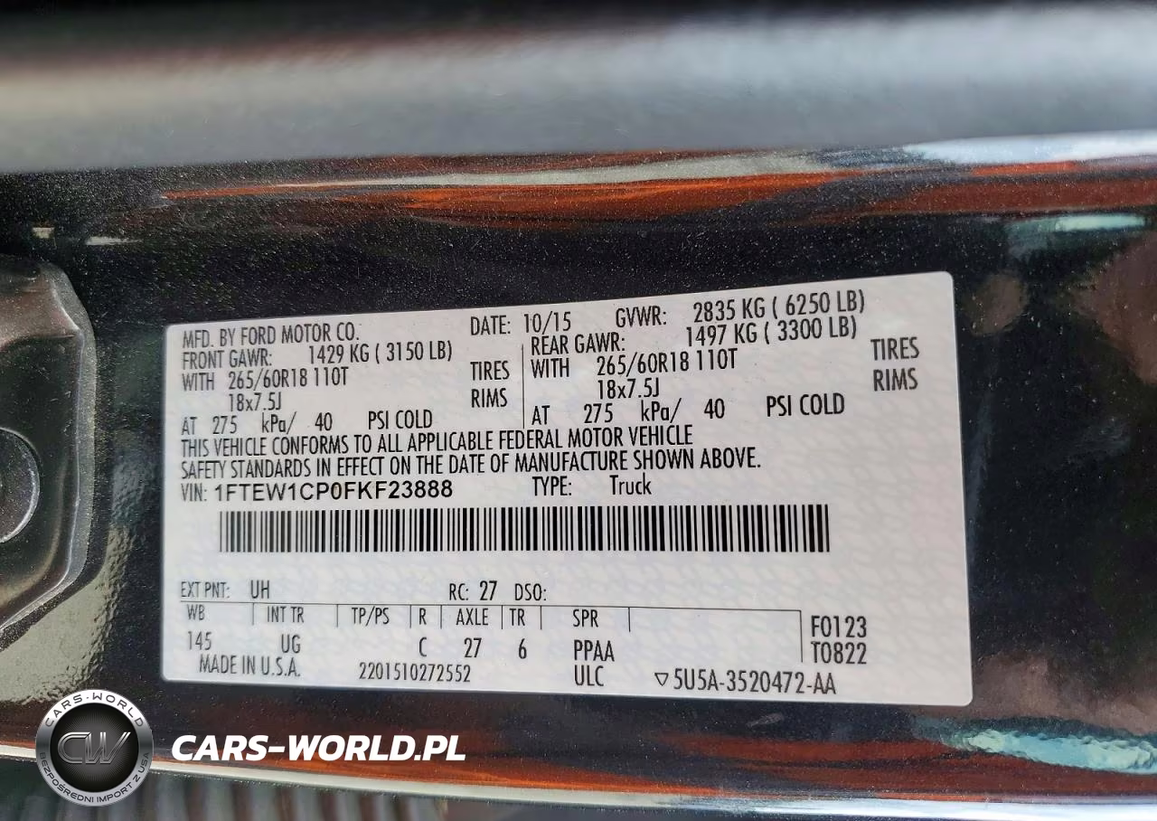 2015 Ford F150 Supercrew VIN:1FTEW1CP0FKF23888 - 12