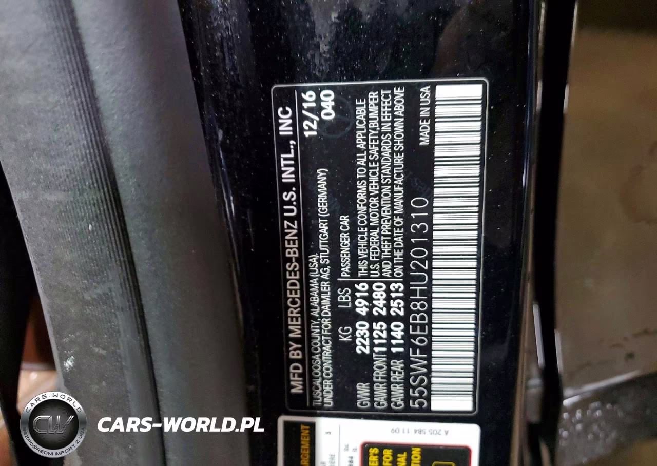 2017 Mercedes-Benz C 43 4Matic Amg VIN:55SWF6EB8HU201310 - 12