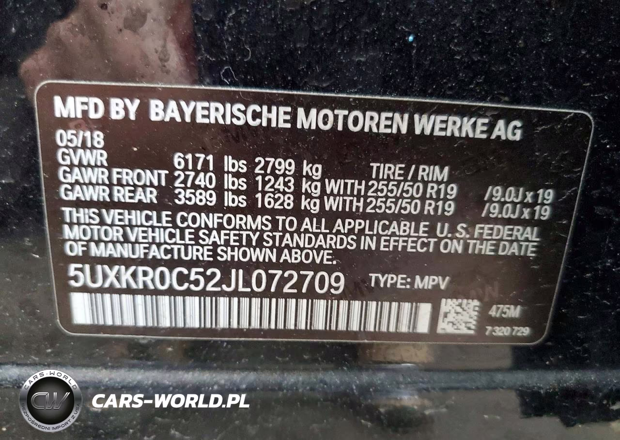 2018 BMW X5 xDrive35I VIN:5UXKR0C52JL072709 - 12
