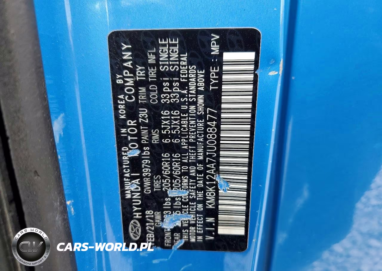 2018 Hyundai Kona Se VIN:KM8K12AA7JU088477 - 12