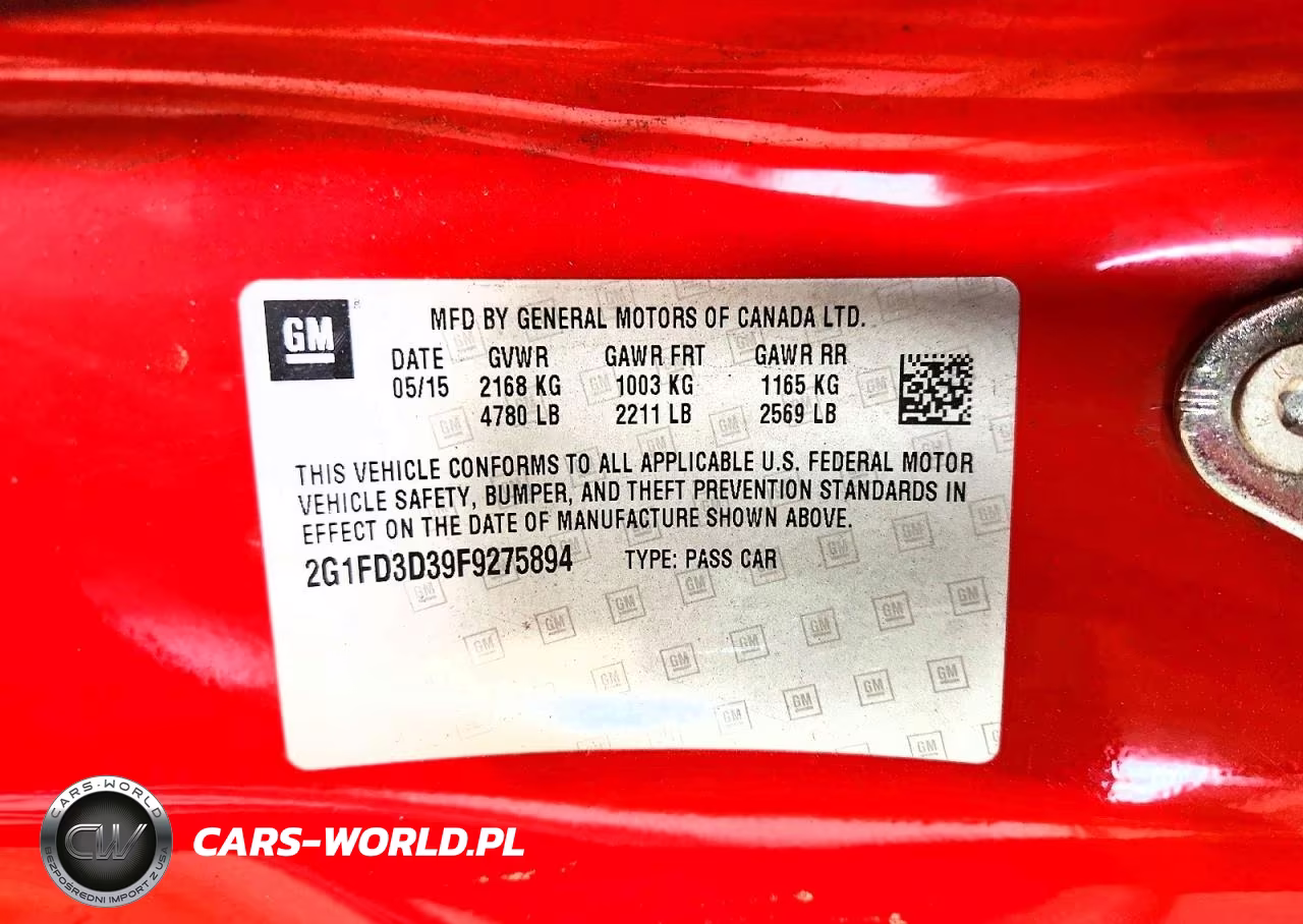 2015 Chevrolet Camaro Lt VIN:2G1FD3D39F9275894 - 12