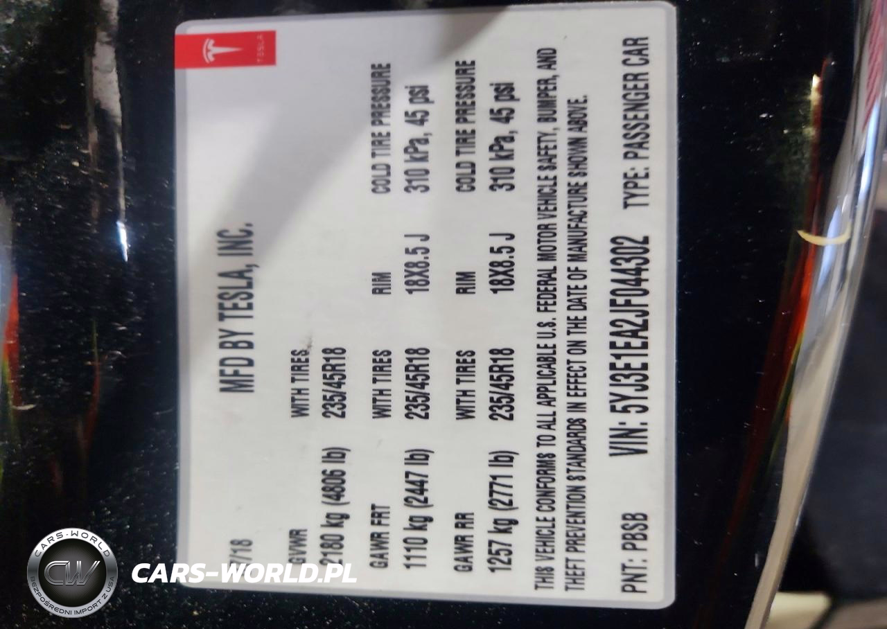 2018 Tesla Model 3 VIN:5YJ3E1EA2JF044302 - 13