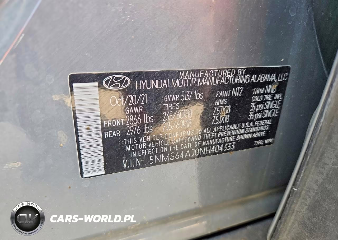 2022 Hyundai Santa Fe Xrt VIN:5NMS64AJ0NH404333 - 14