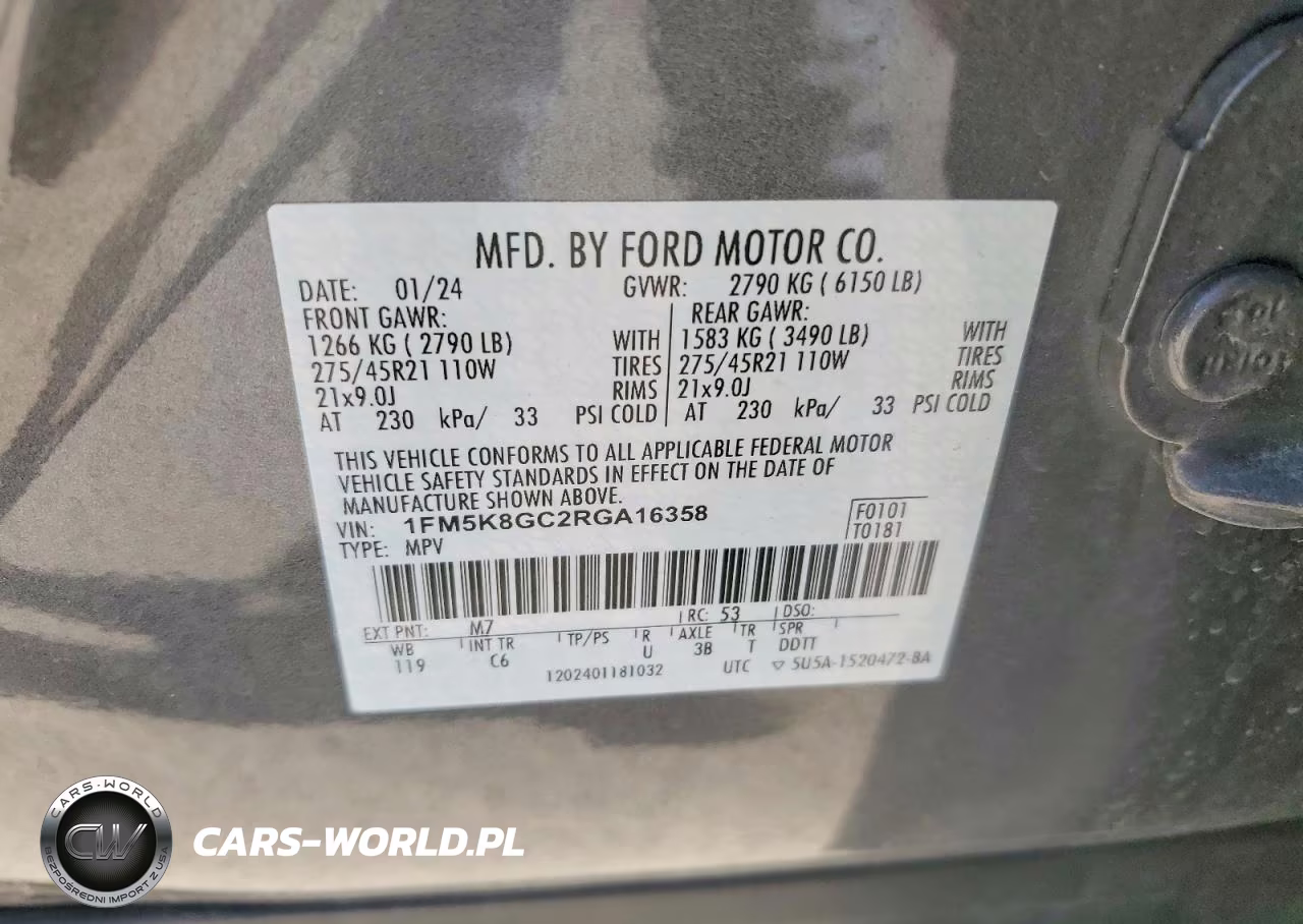 2024 Ford Explorer St VIN:1FM5K8GC2RGA16358 - 13