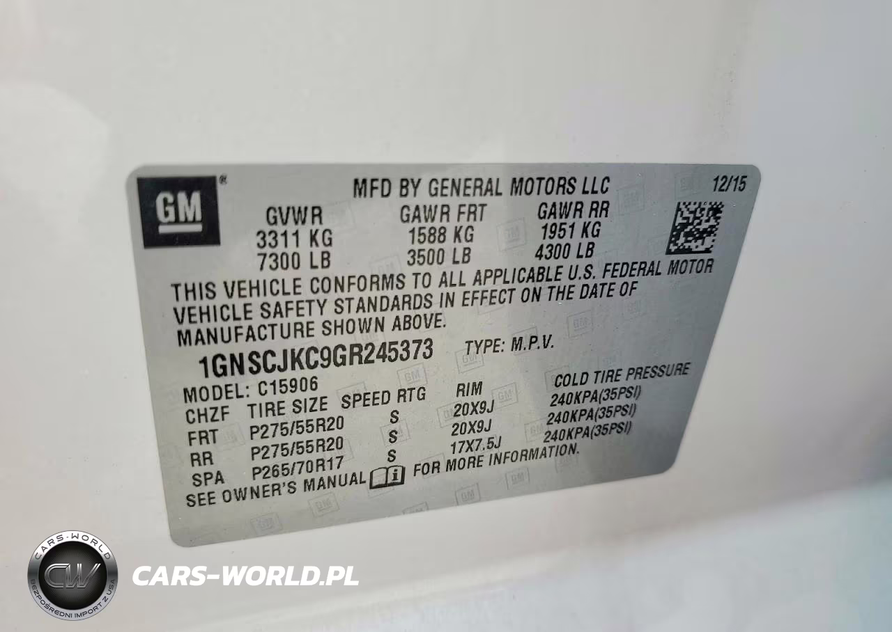 2016 Chevrolet Suburban C1500 Ltz VIN:1GNSCJKC9GR245373 - 14