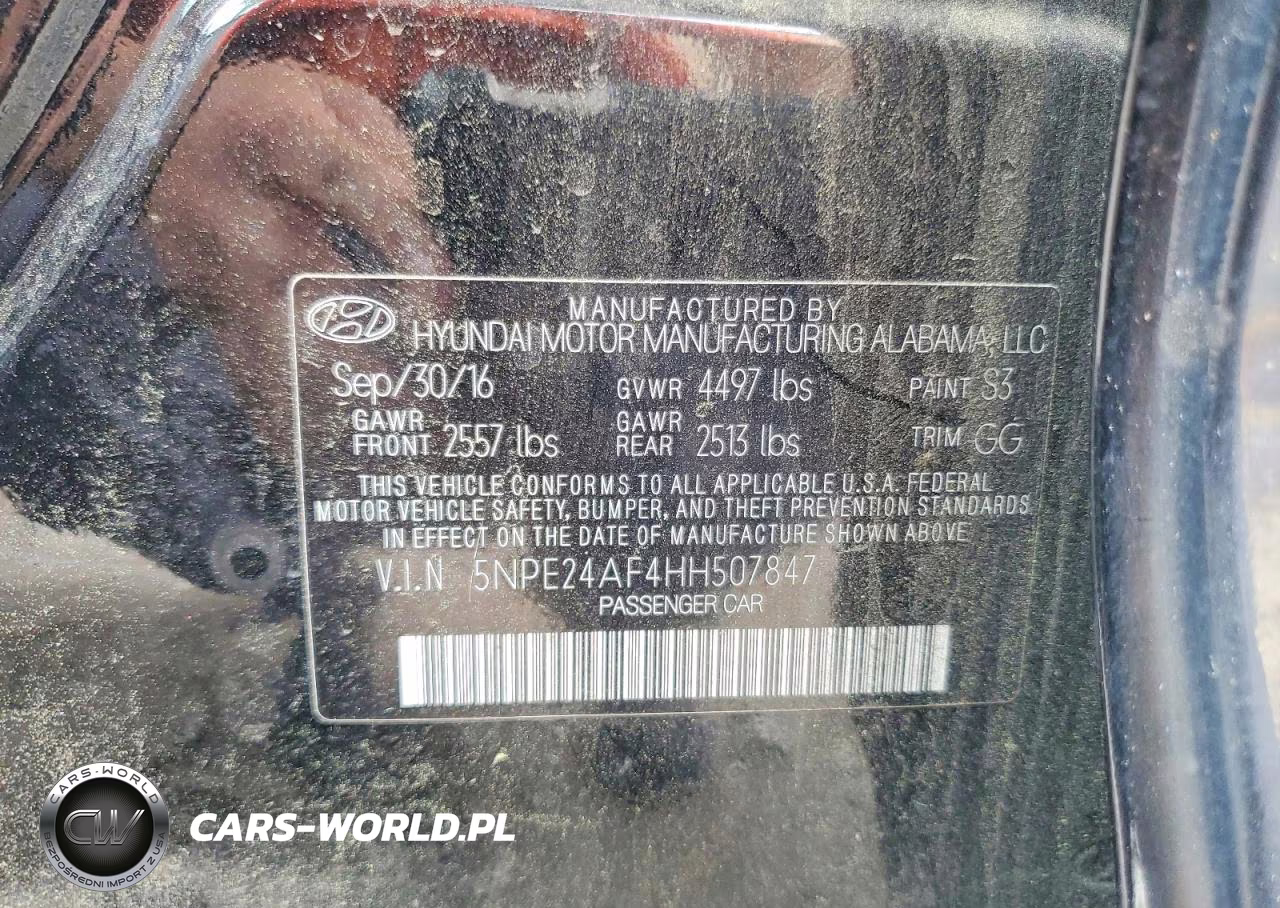 2017 Hyundai Sonata Se VIN:5NPE24AF4HH507847 - 12