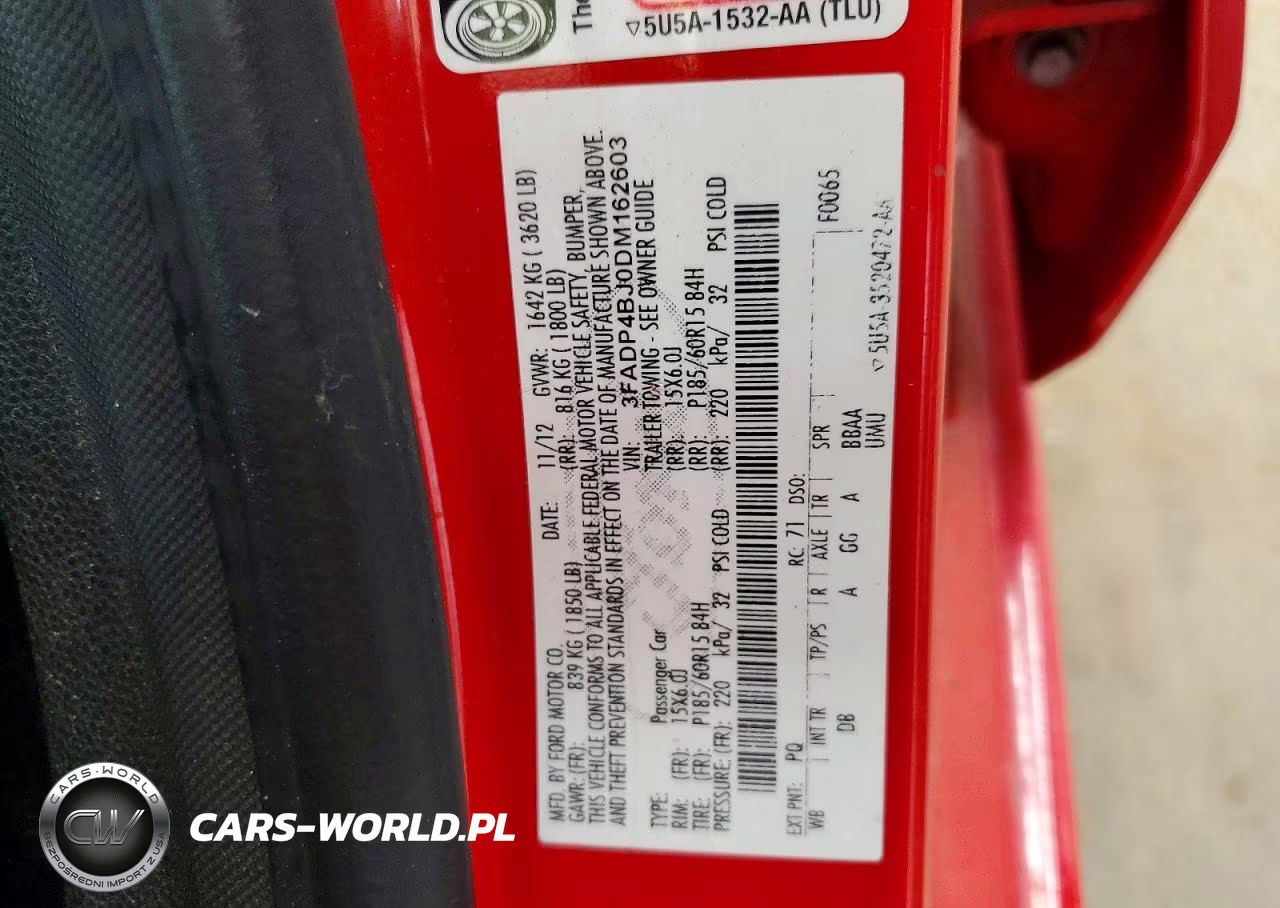 2013 Ford Fiesta Se VIN:3FADP4BJ0DM162603 - 12