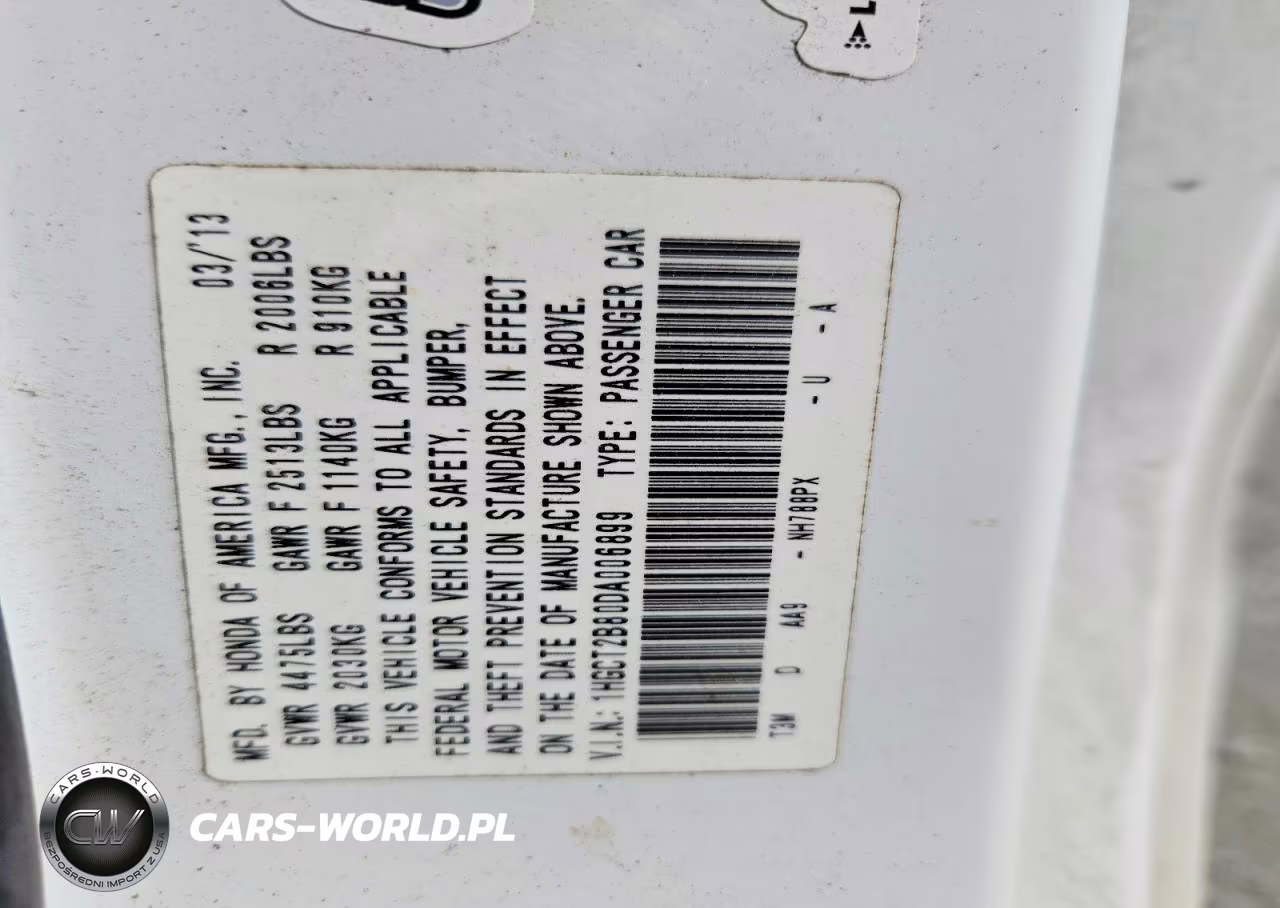 2013 Honda Accord Exl VIN:1HGCT2B80DA006899 - 12