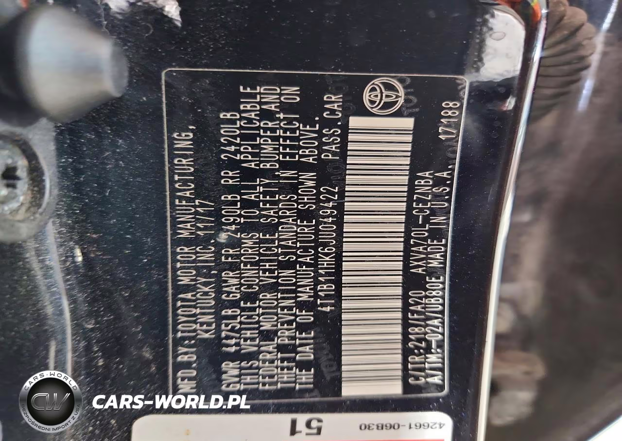 2018 Toyota Camry Le VIN:4T1B11HK6JU049422 - 13