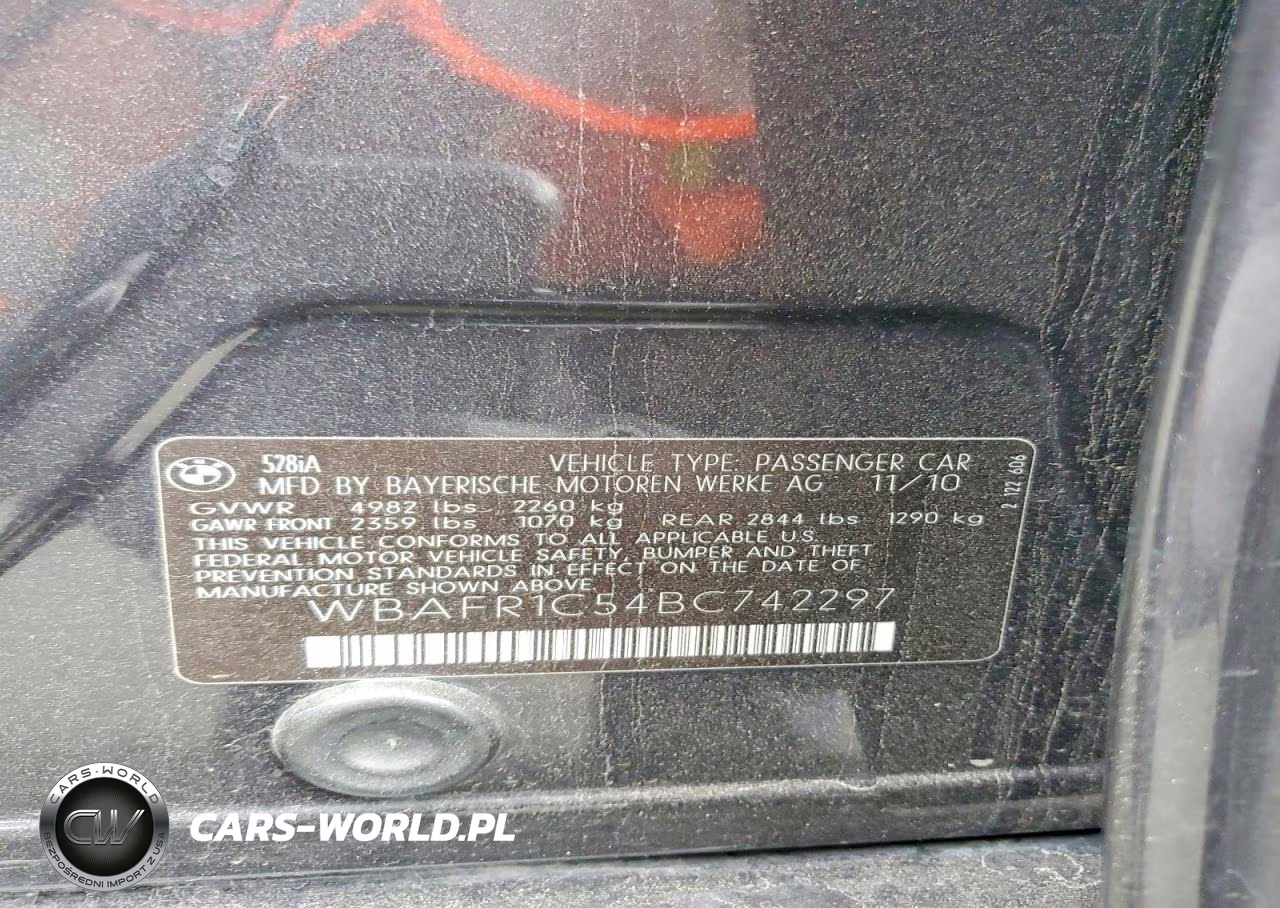 2011 BMW 528 I VIN:WBAFR1C54BC742297 - 13