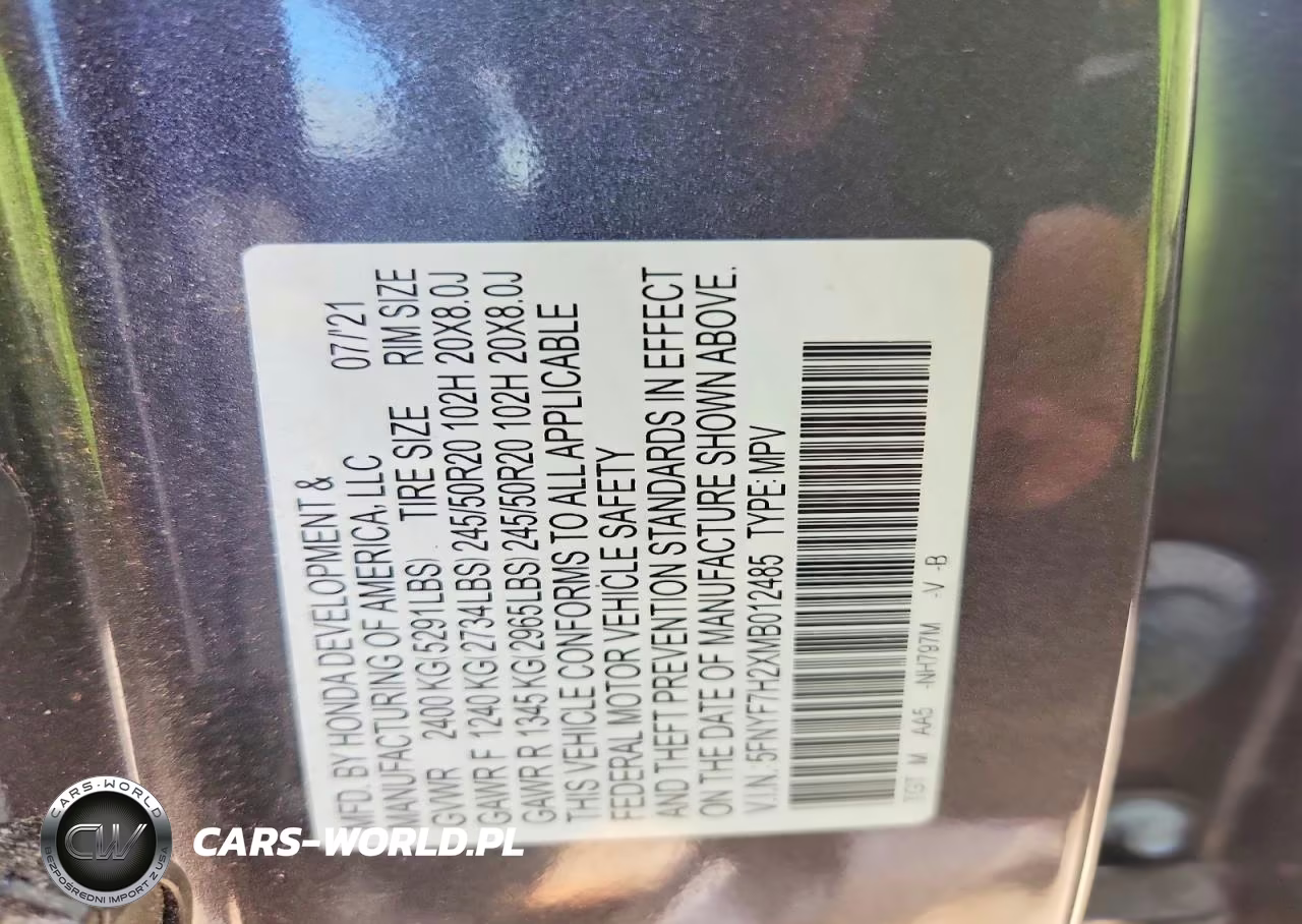 2021 Honda Passport Sport VIN:5FNYF7H2XMB012485 - 14