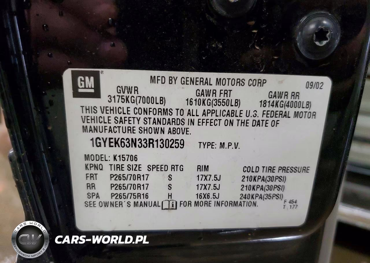 2003 Cadillac Escalade Luxury VIN:1GYEK63N33R130259 - 12
