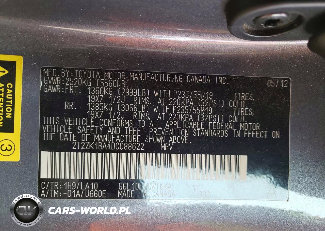 2013 Lexus Rx 350 Base VIN:2T2ZK1BA4DC088622 - 13