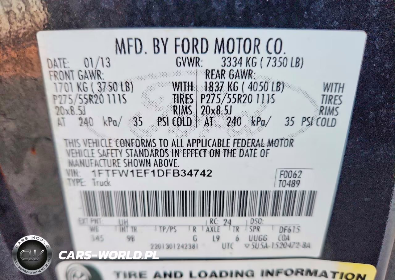 2013 Ford F150 Supercrew VIN:1FTFW1EF1DFB34742 - 12