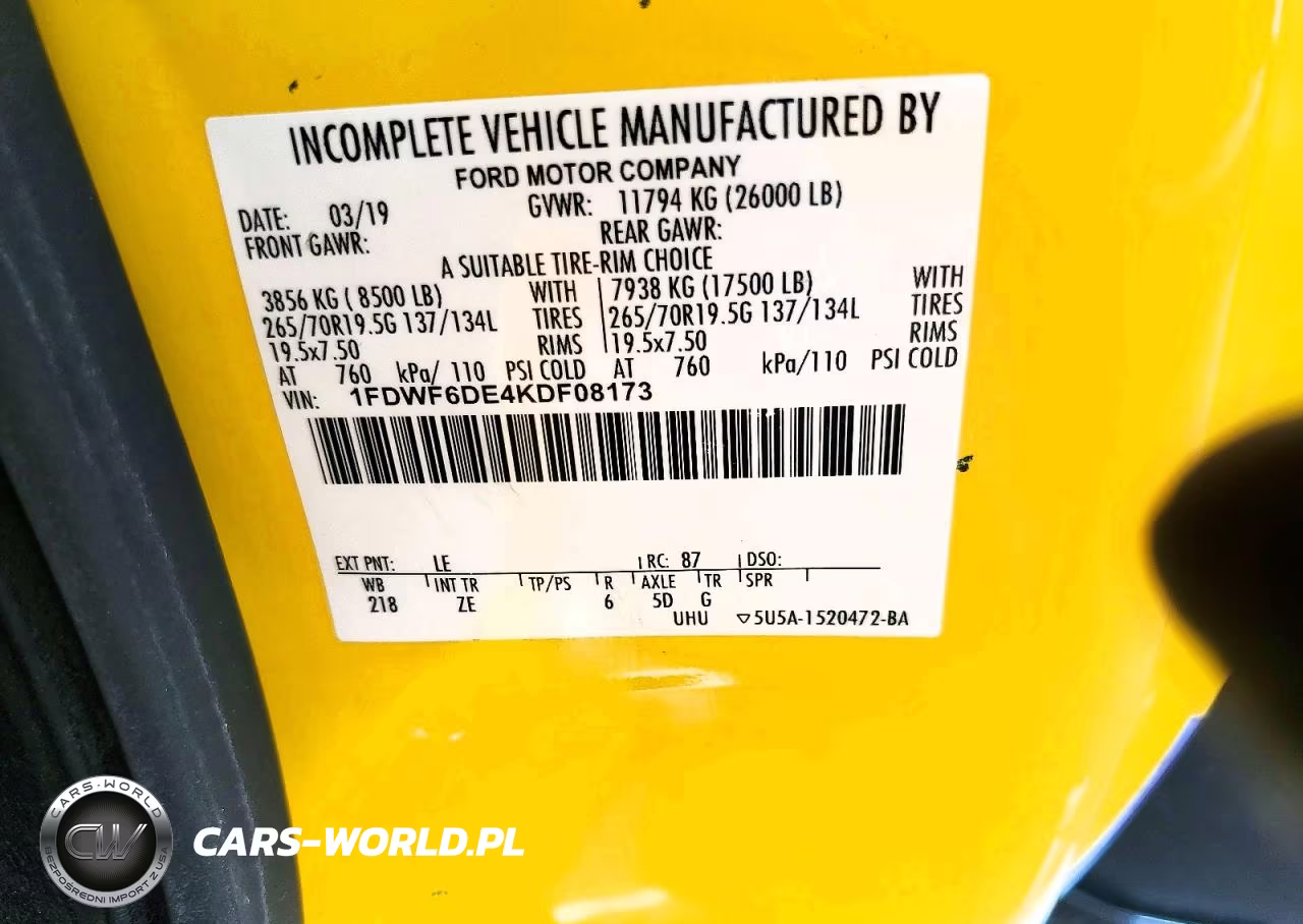 2019 Ford F650 Super Duty Rollback Truck VIN:1FDWF6DE4KDF08173 - 10