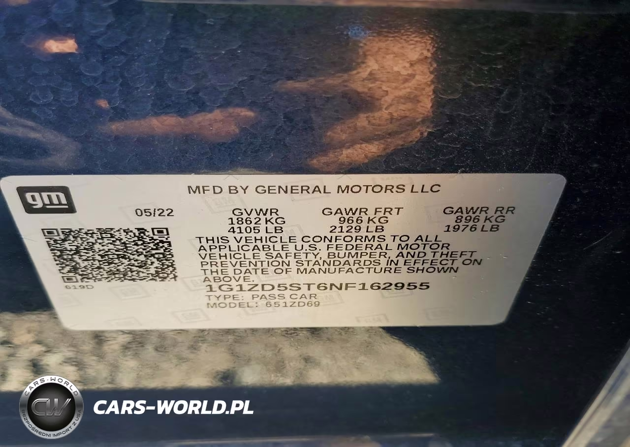 2022 Chevrolet Malibu Lt VIN:1G1ZD5ST6NF162955 - 13