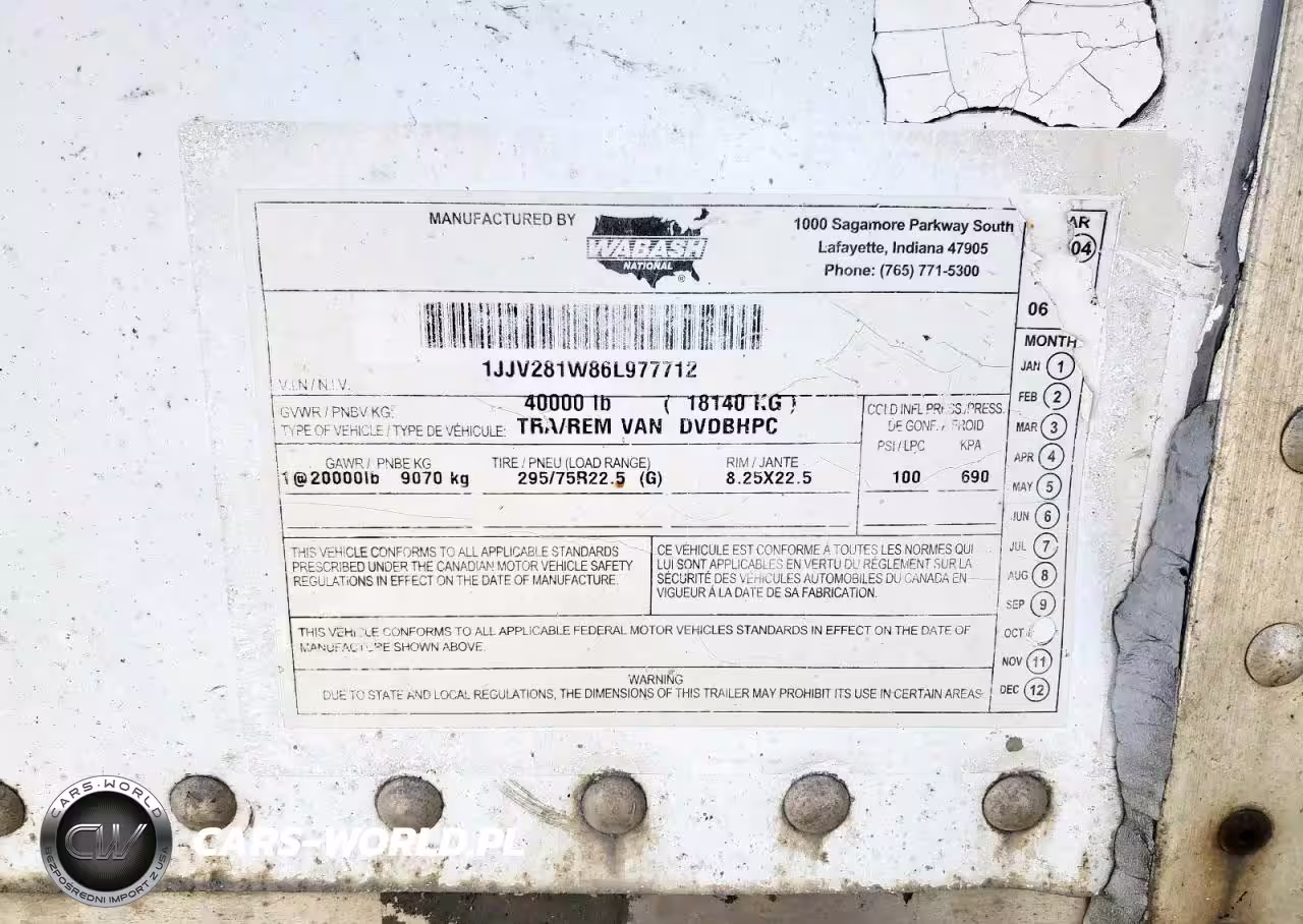 2006 WABASH TRAILER  VIN:1JJV281W86L977712 - 10