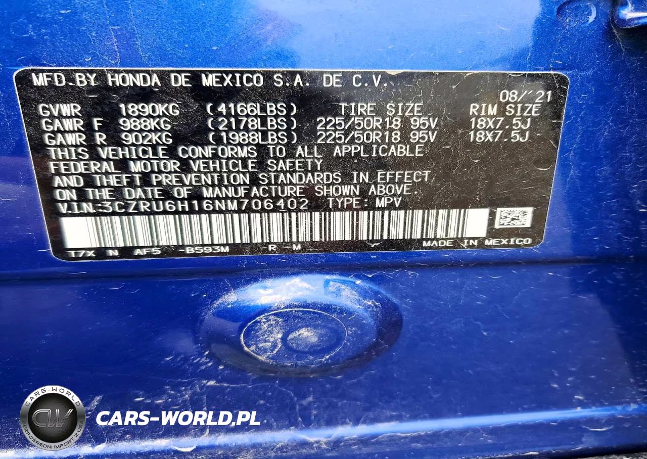 2022 Honda Hr-V Sport VIN:3CZRU6H16NM706402 - 12