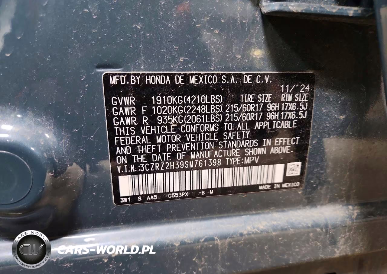 2025 Honda Hr-V Lx VIN:3CZRZ2H39SM761398 - 13