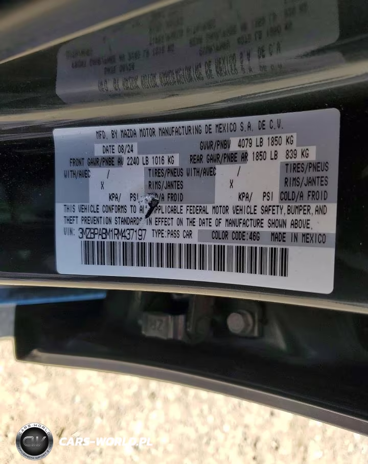 2024 Mazda 3 Select Sport VIN:3MZBPABM1RM437197 - 12