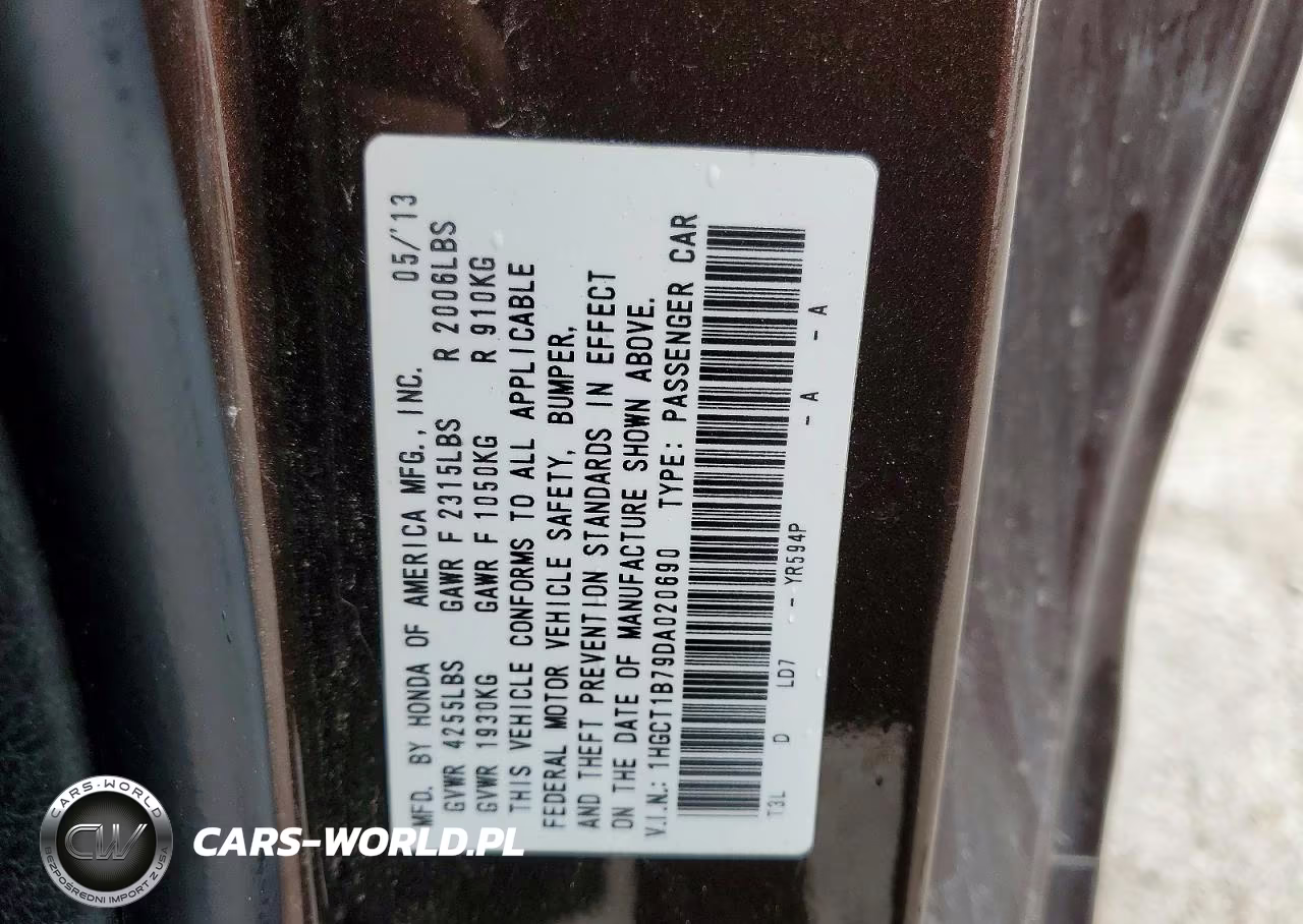 2013 Honda Accord Ex VIN:1HGCT1B79DA020690 - 12