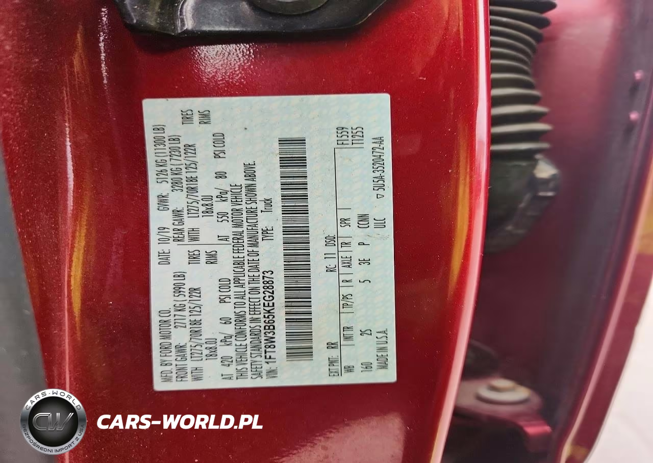 2019 Ford F350 Super Duty VIN:1FT8W3B65KEG28873 - 12