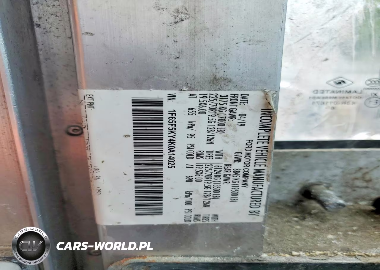 2019 Ford F59 Delivery Truck VIN:1F65F5KY4K0A14025 - 11