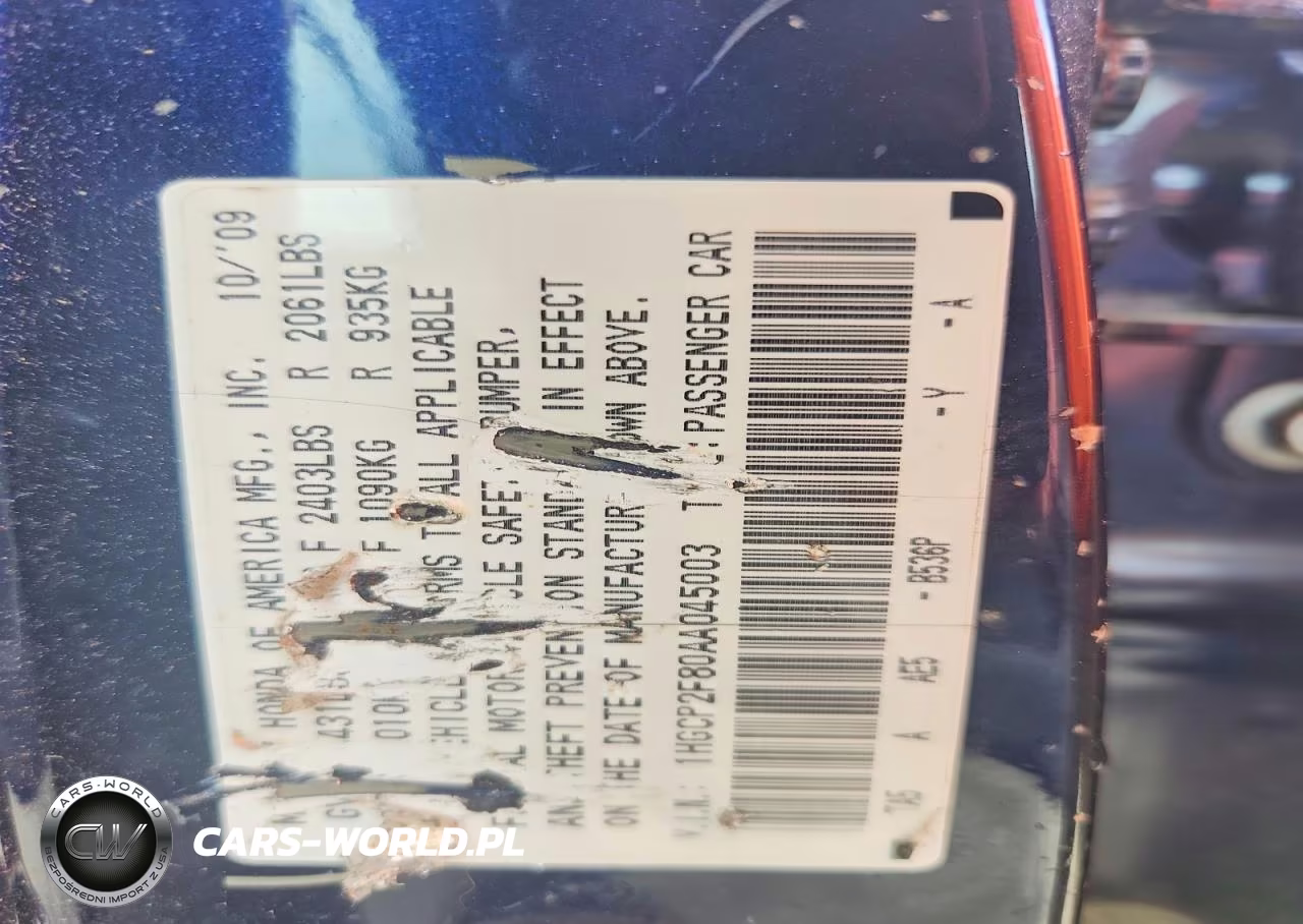 2010 Honda Accord Exl VIN:1HGCP2F80AA045003 - 12