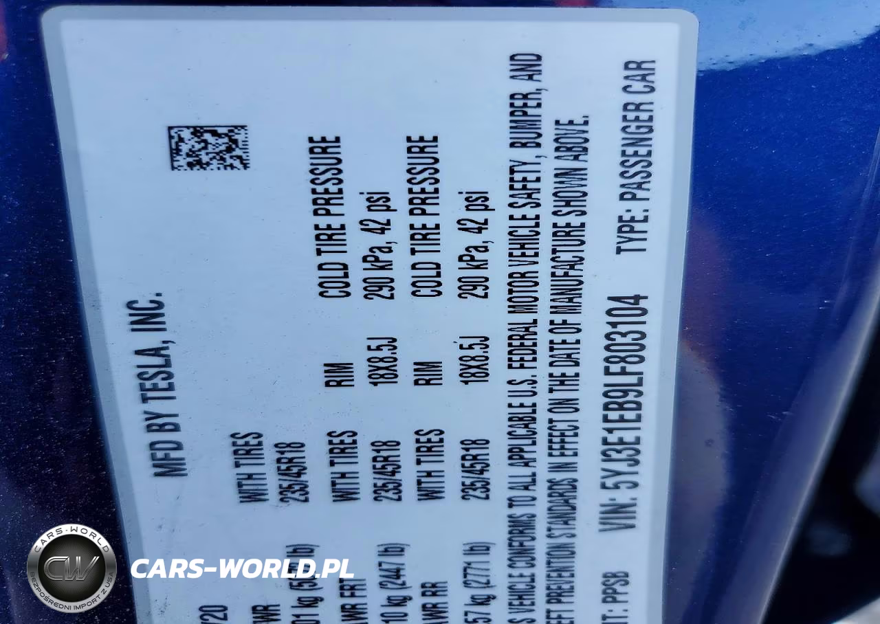2020 Tesla Model 3 VIN:5YJ3E1EB9LF803104 - 12
