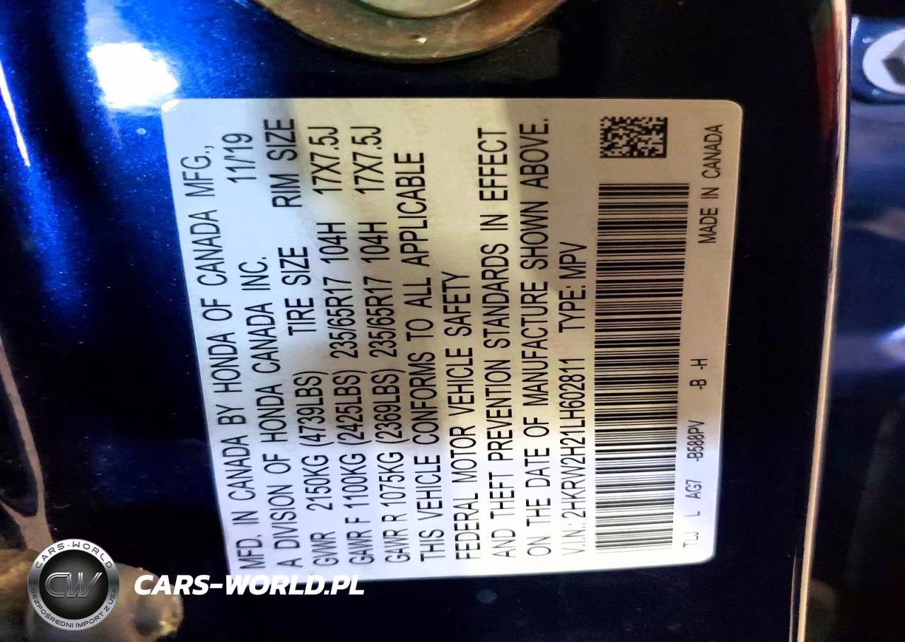 2020 Honda Cr-V Lx VIN:2HKRW2H21LH602811 - 12