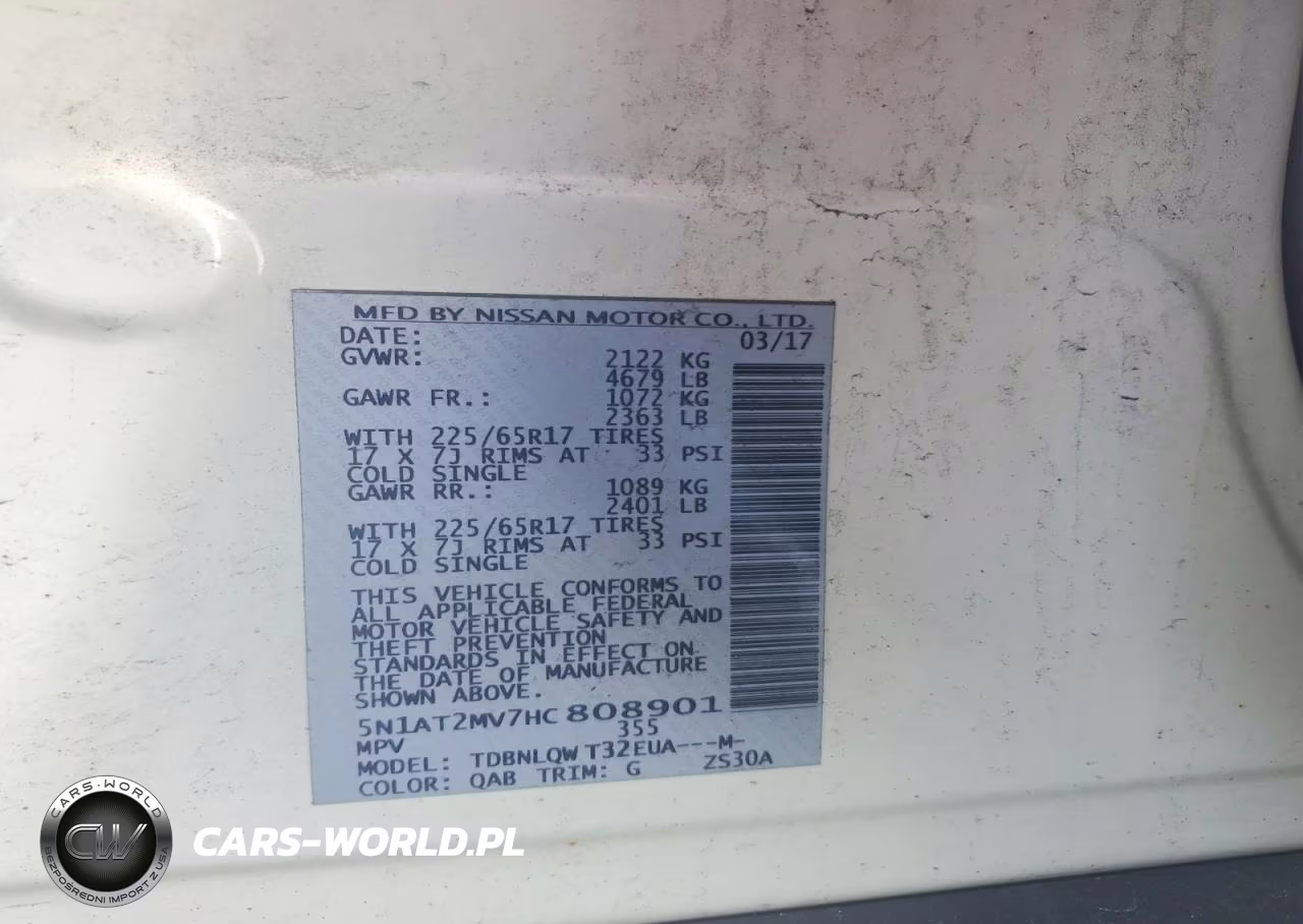 2017 Nissan Rogue Sv VIN:5N1AT2MV7HC808901 - 13