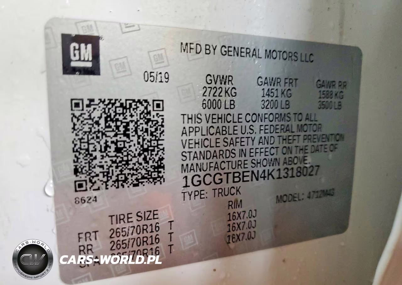 2019 Chevrolet Colorado VIN:1GCGTBEN4K1318027 - 12