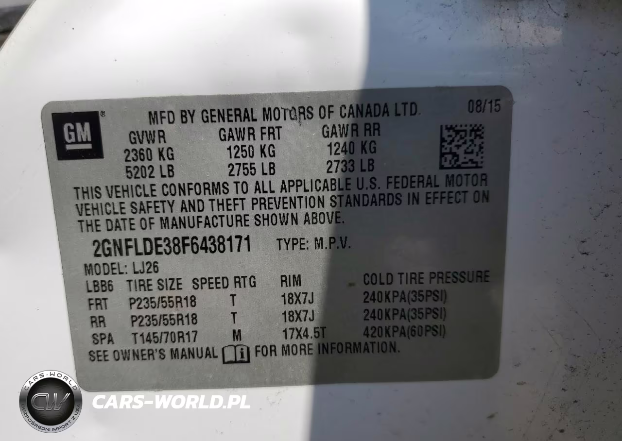2015 Chevrolet Equinox Ltz Ltz VIN:2GNFLDE38F6438171 - 14