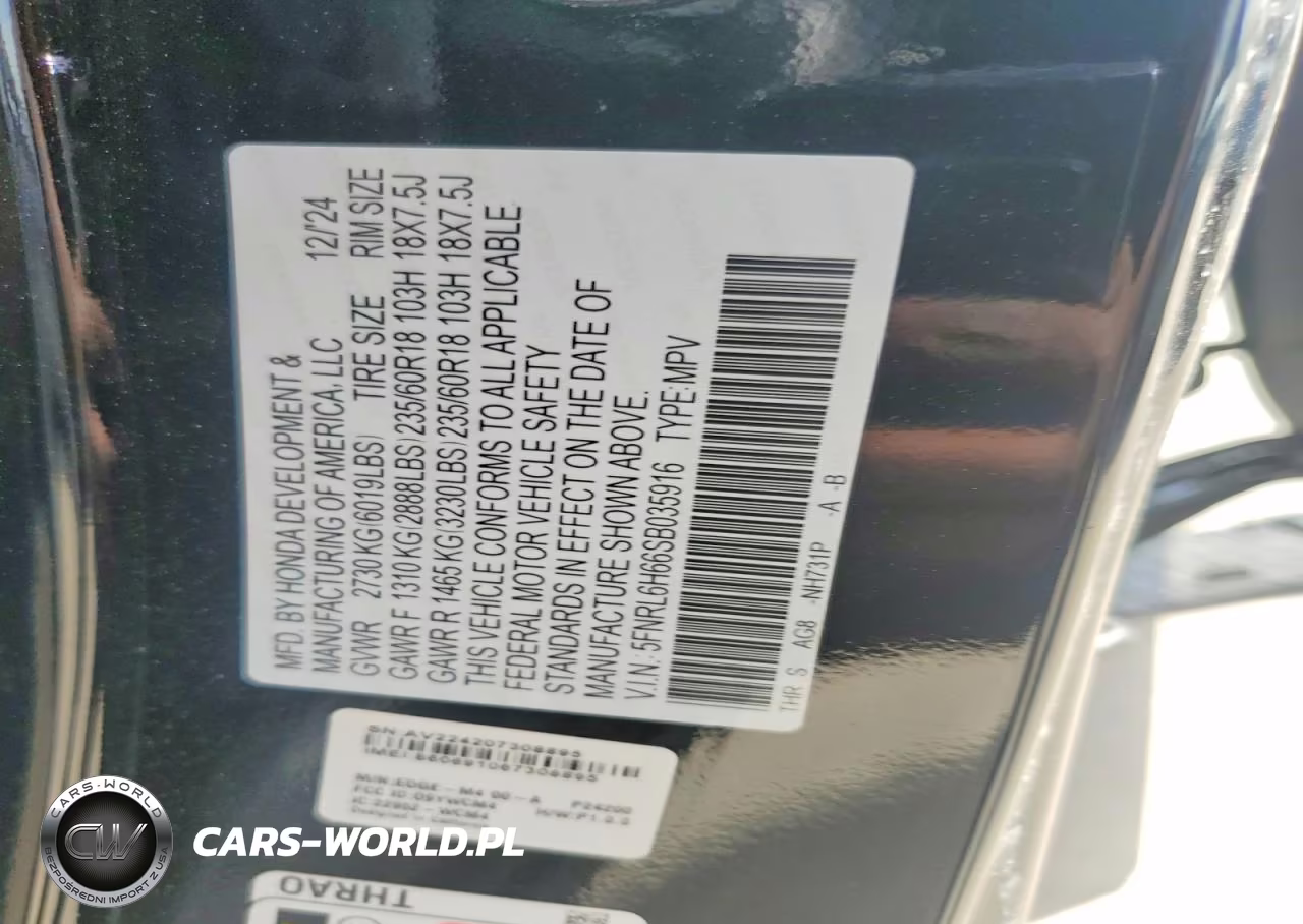 2025 Honda Odyssey Exl VIN:5FNRL6H66SB035916 - 14