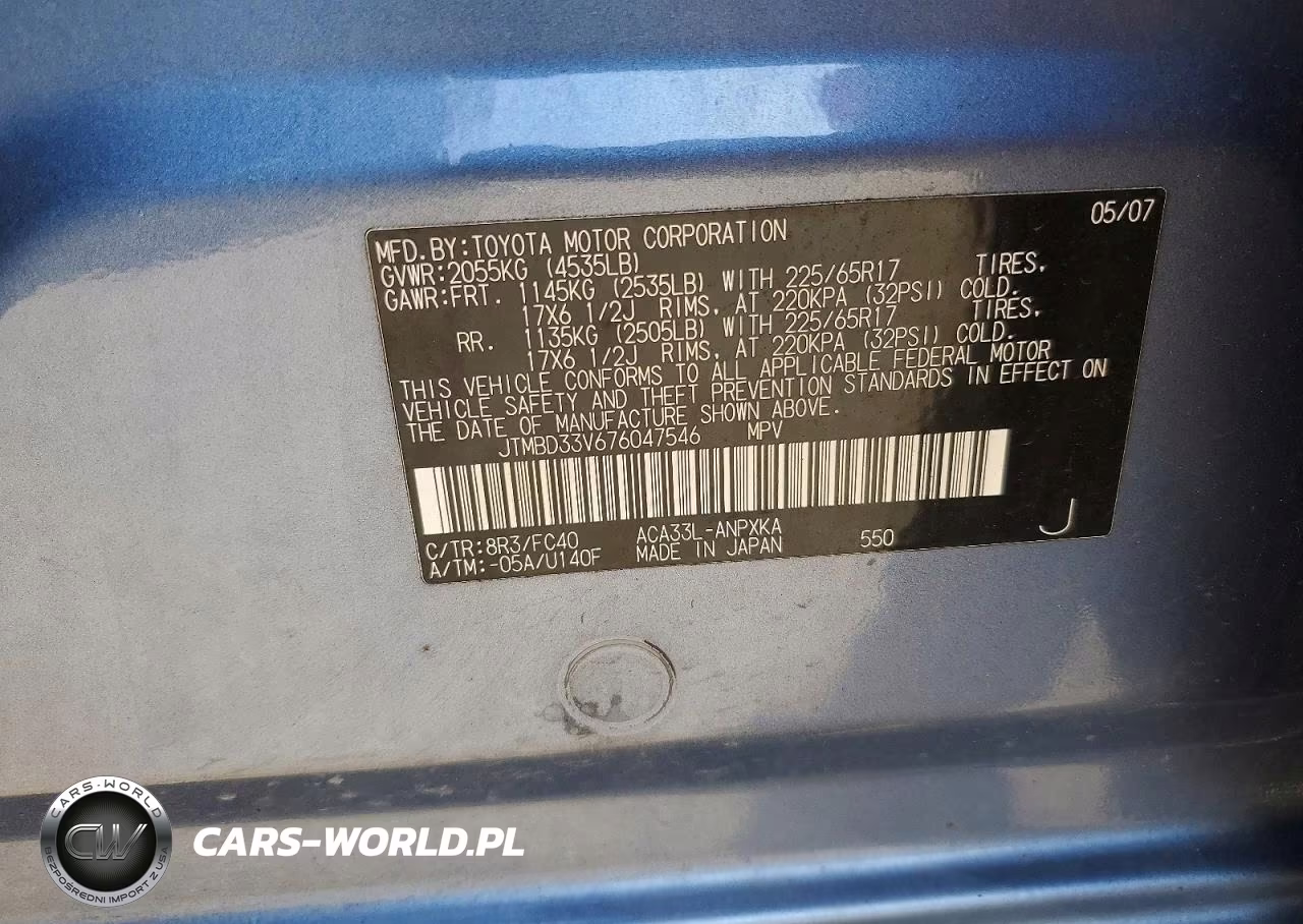 2007 Toyota Rav4 Base VIN:JTMBD33V676047546 - 13