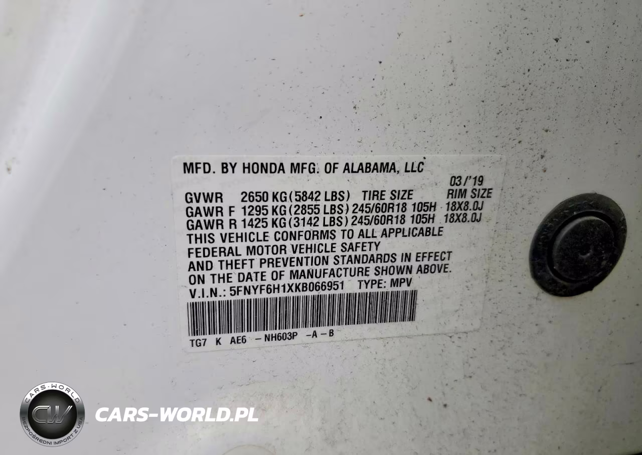 2019 Honda Pilot Lx VIN:5FNYF6H1XKB066951 - 13