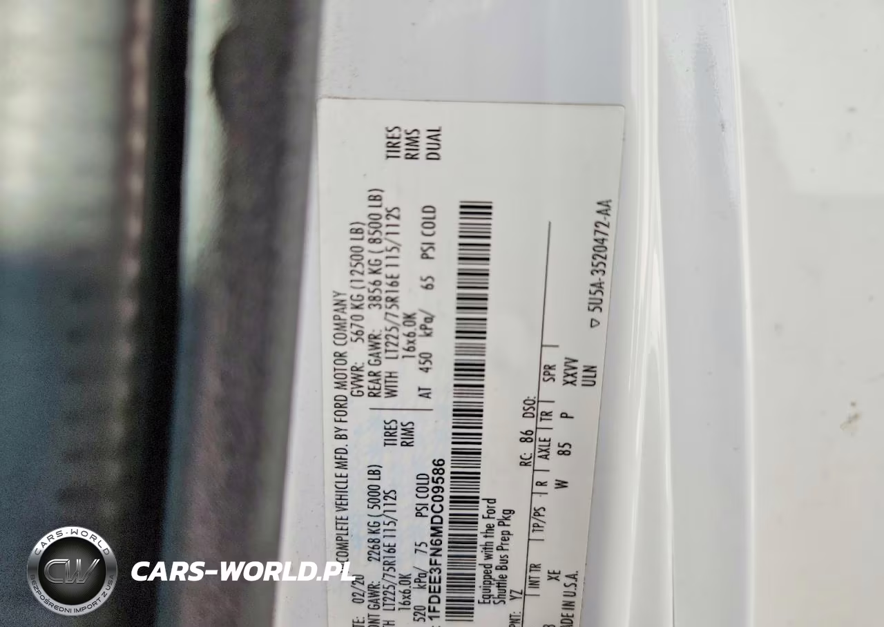 2021 Ford Econoline E350 Super Duty Cutaway Van VIN:1FDEE3FN6MDC09586 - 13