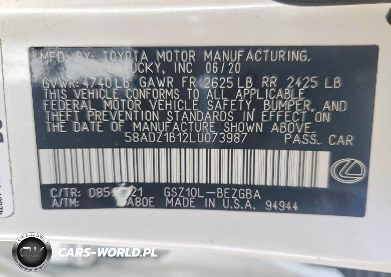 2020 Lexus Es 350 Base VIN:58ADZ1B12LU073987 - 13