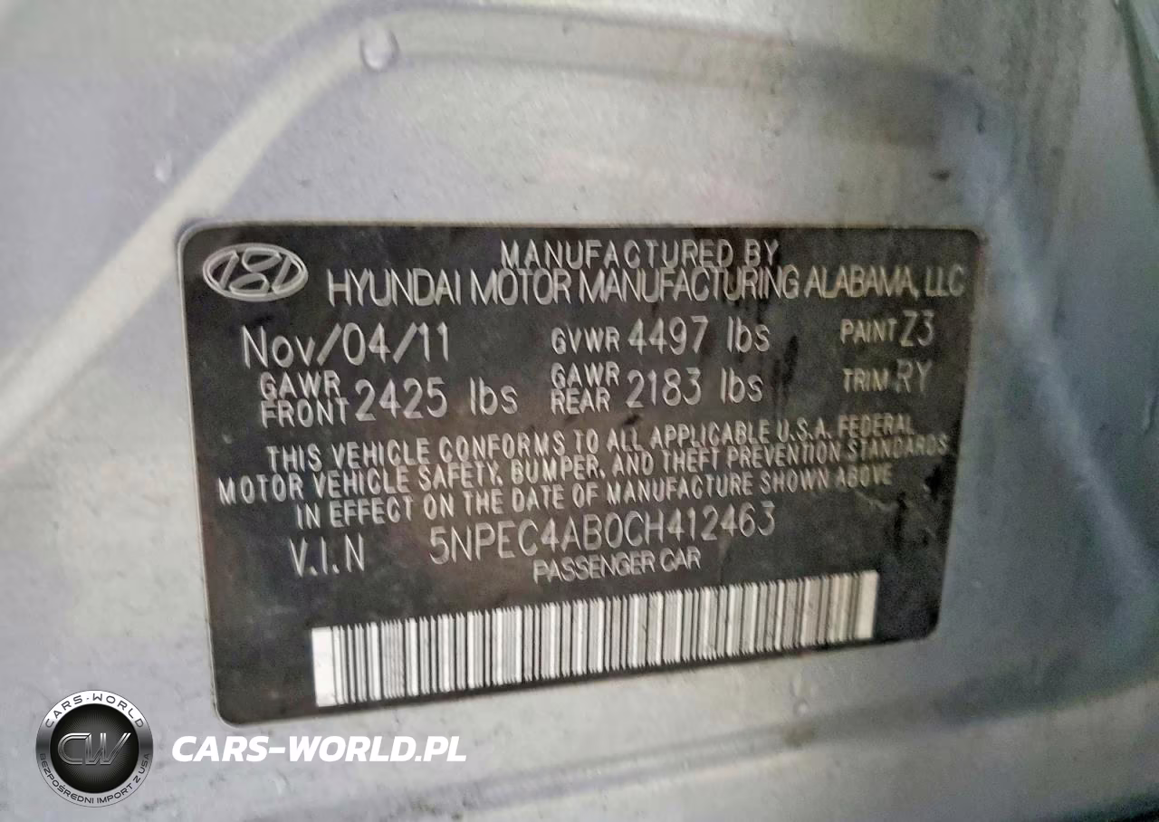 2012 Hyundai Sonata Se 2.0T VIN:5NPEC4AB0CH412463 - 12
