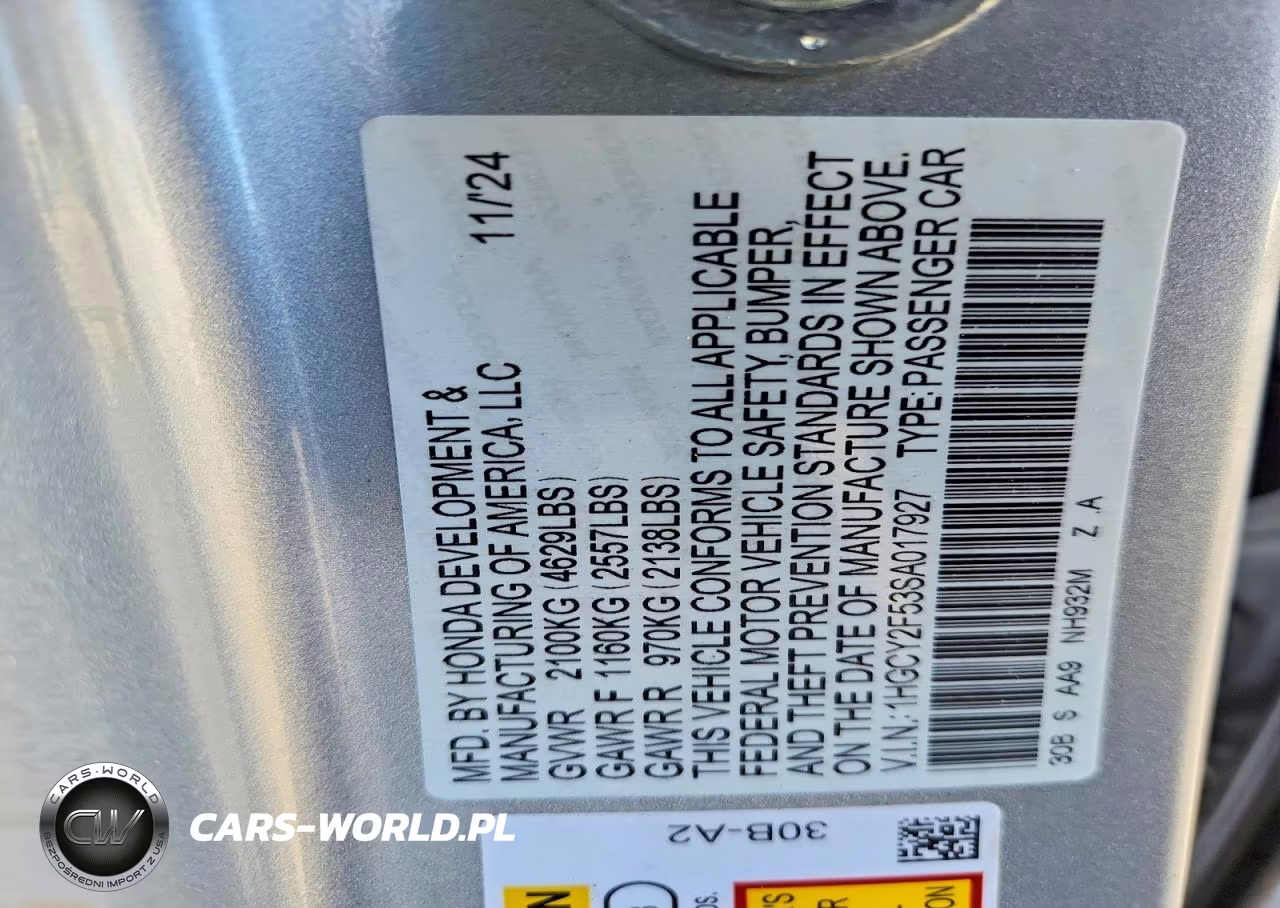 2025 Honda Accord Hybrid Sport VIN:1HGCY2F53SA017927 - 13