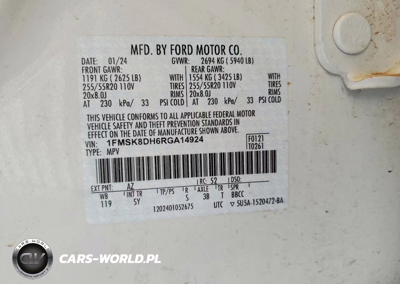 2024 Ford Explorer Xlt VIN:1FMSK8DH6RGA14924 - 13