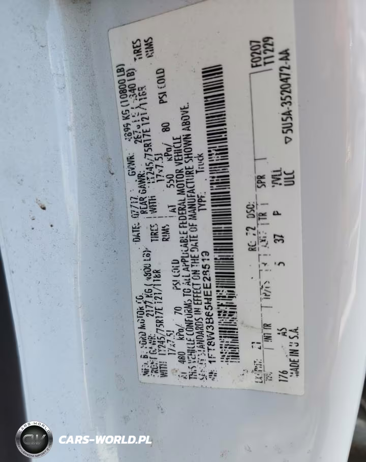 2017 Ford F350 Super Duty VIN:1FT8W3B65HEE28519 - 12