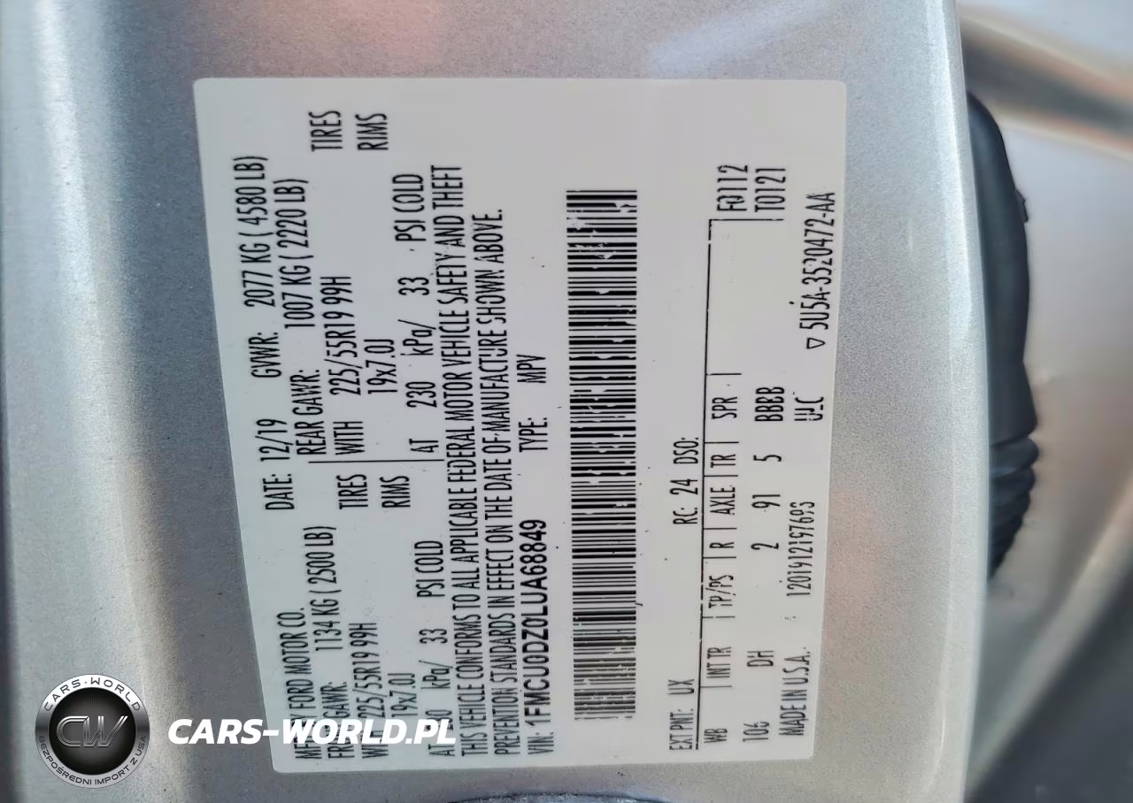 2020 Ford Escape Titanium VIN:1FMCU0DZ0LUA68849 - 13