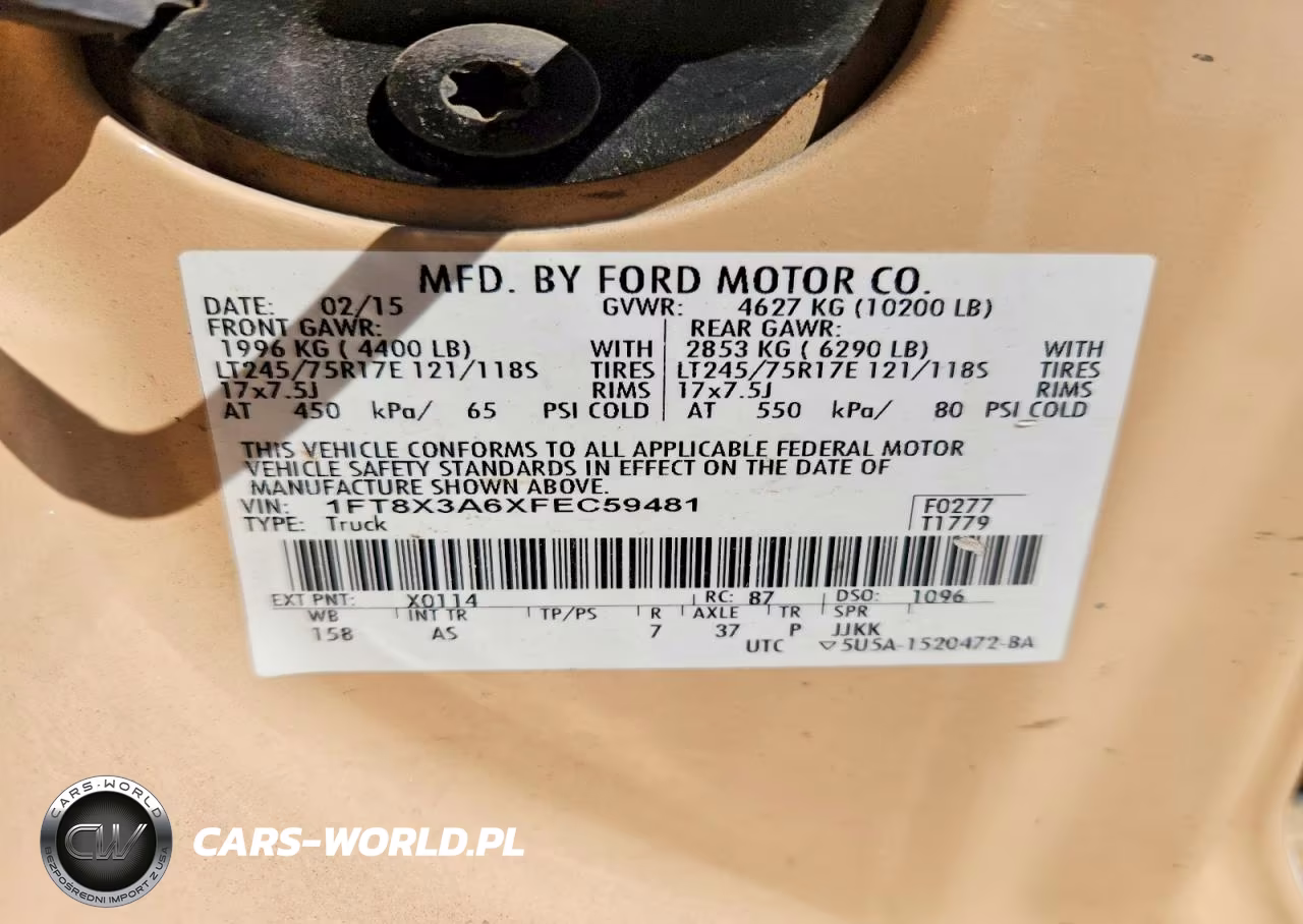 2015 Ford F350 Super Duty VIN:1FT8X3A6XFEC59481 - 12