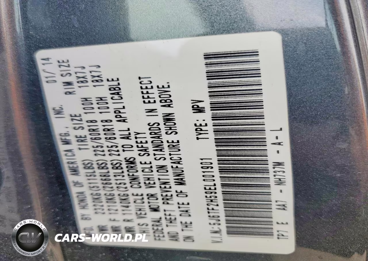 2014 Honda Crosstour Exl VIN:5J6TF2H59EL001901 - 14